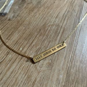 14k Gold Plate Been Around the World Necklace